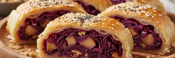 Bild eines fertigen, angeschnittenen Strudels